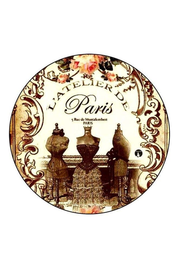 L'atelier De Paris Printed Fridge Magnet Beige/Brown/Pink 5.5cm