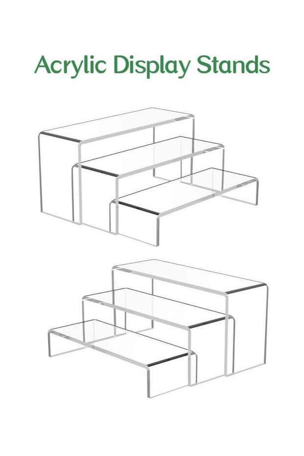 6 acrylic transparent display racks, cosmetics display racks, party cake display racks, refrigerato