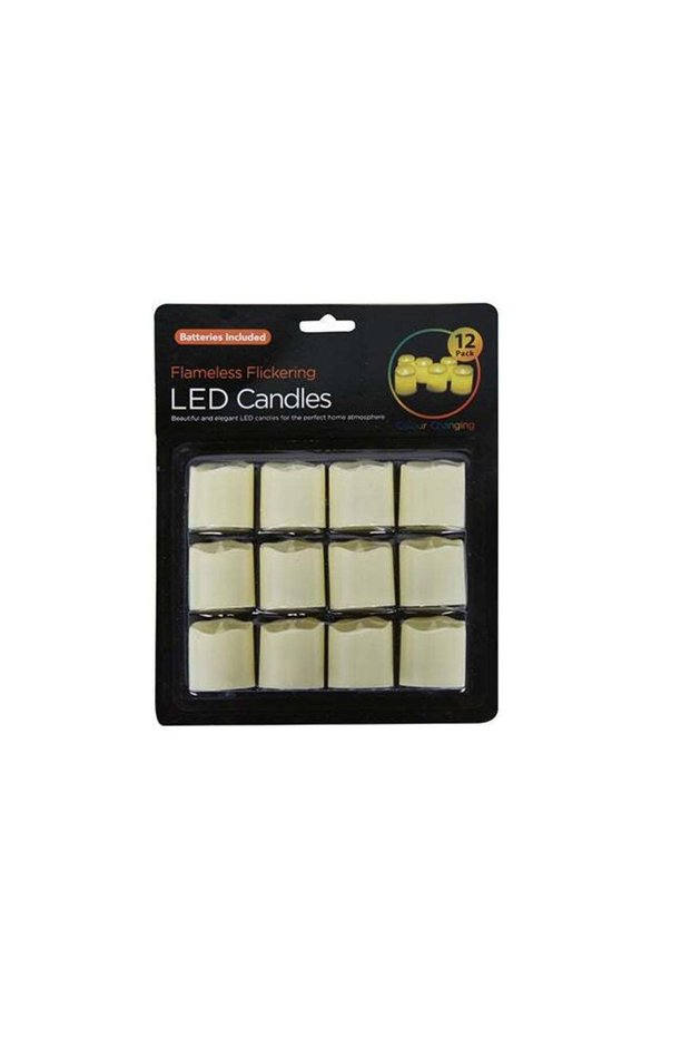 Flameless Flickering LED Candle White 6 x 6cm