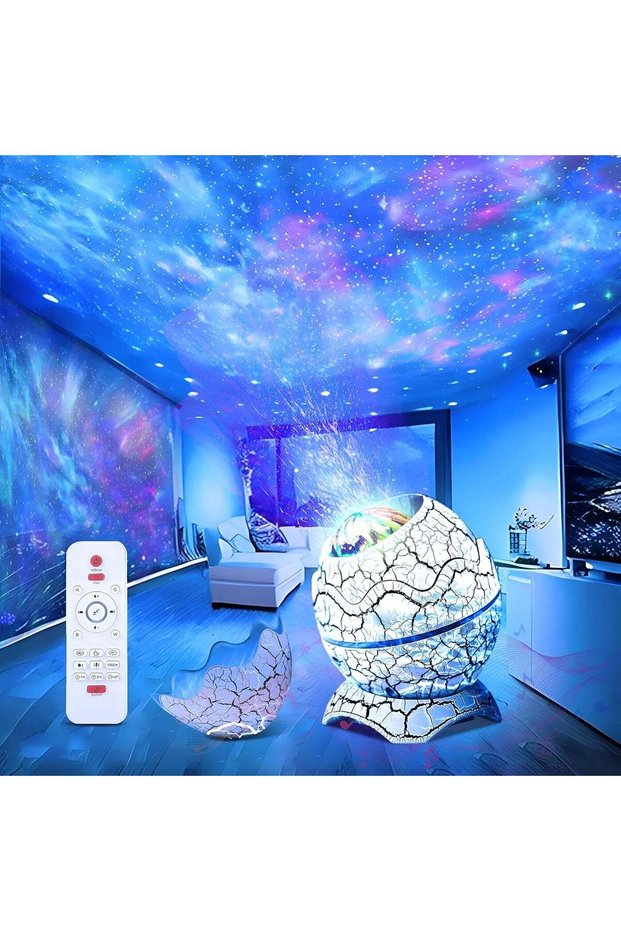 Dinosaur Egg Galaxy Star Projector with Bluetooth Music Speaker & White Noise