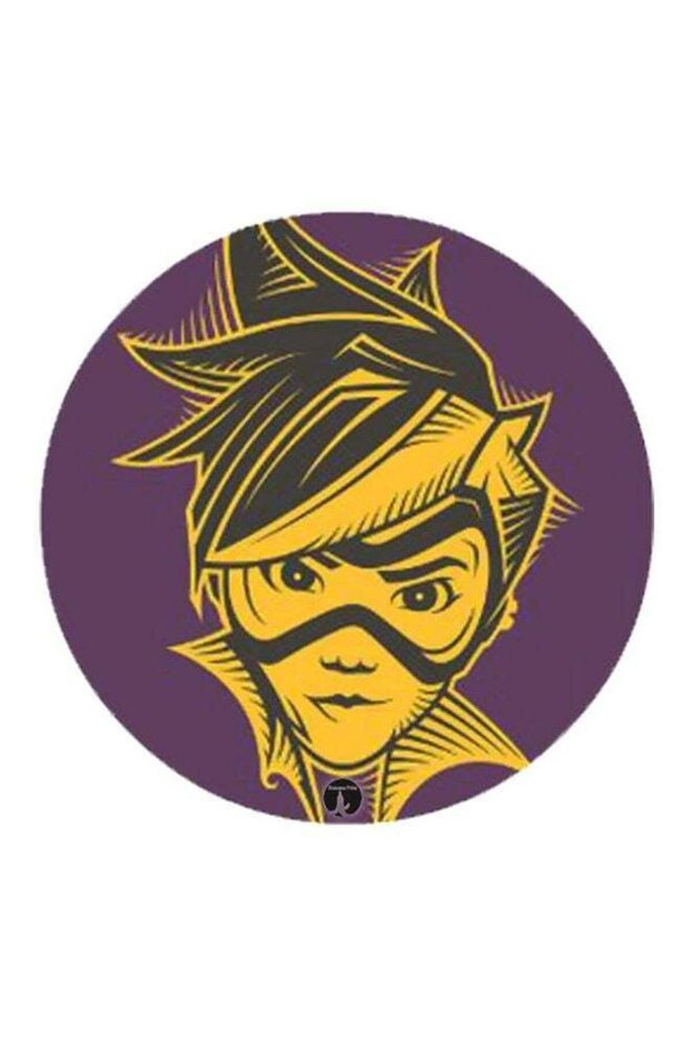 Cartoon Printed Fridge Magnet Purple/Yellow/Black 5.5cm