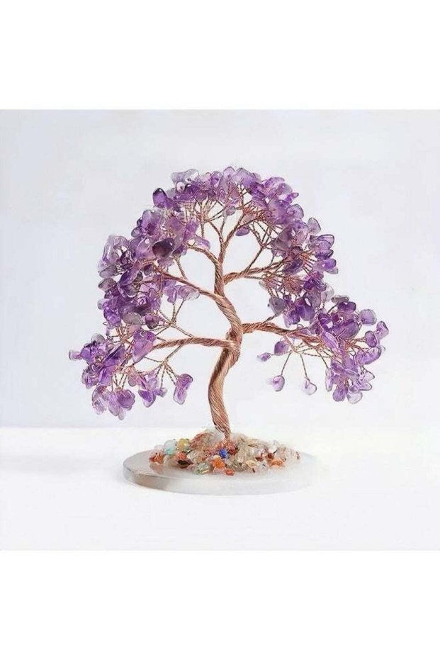 Natural Amethyst Crystal Fortune Tree Home Decor Ornament Ideal Gift
