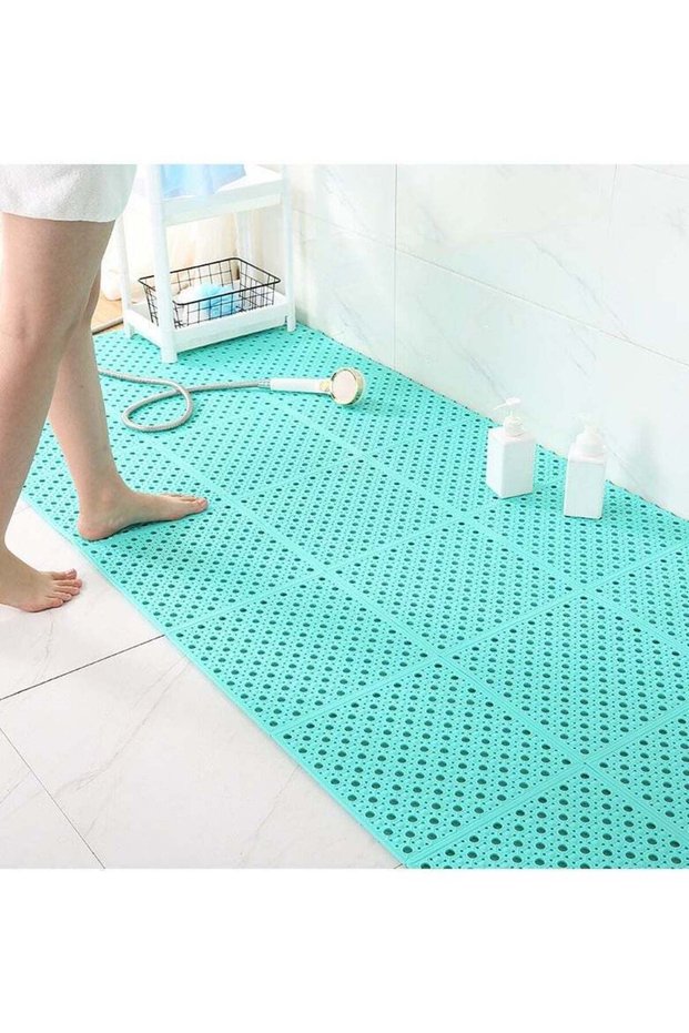 6pcs Bath Mat Non-Slip Mat Anti Slip Pad with Massage Suction Cup Drainage Hole DIY Kitchen Bathroo