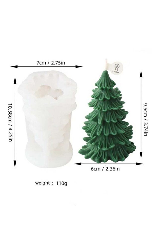 Christmas Tree Candle Molds 3D Christmas Silicone Molds for DIY Candle Soap,Epoxy Resin,Chocolates