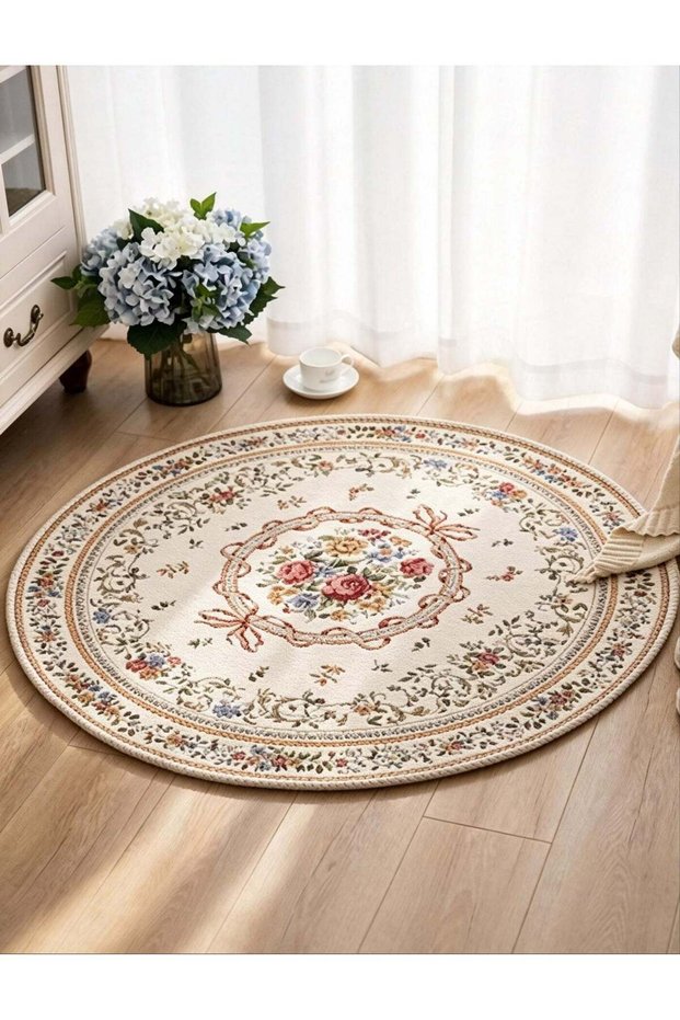 Royal Collection New Traditional Oriental Round Rug,Home Decor Collection,Floral Round Rugs Carpet