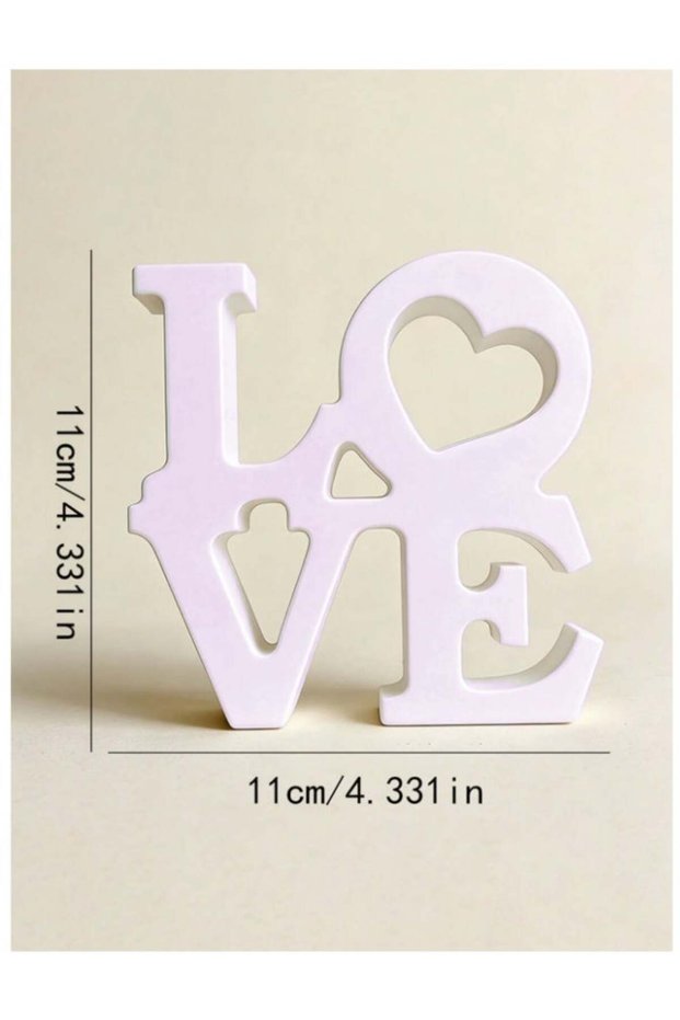 1PC Lilac LOVE Letter Chevron Desk Sign - Cute Tabletop Decor for Valentine's Day, Weddings, Annive
