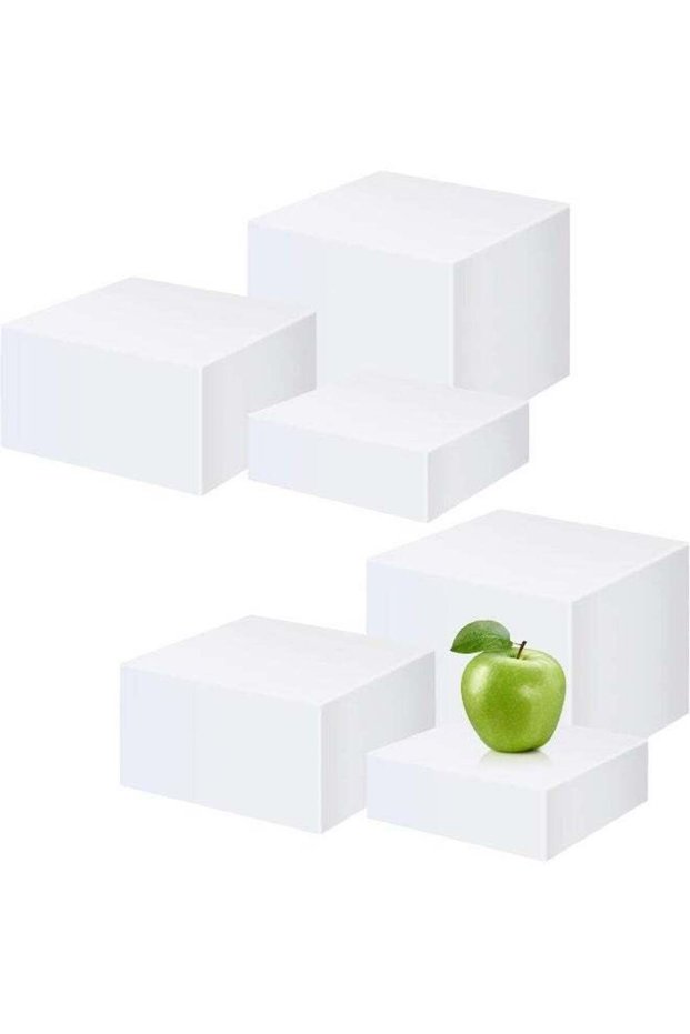 6 Pcs Acrylic Display Boxes - 5 Sided Cube Riser Cases for Collectibles - Large, Medium, Small Orga