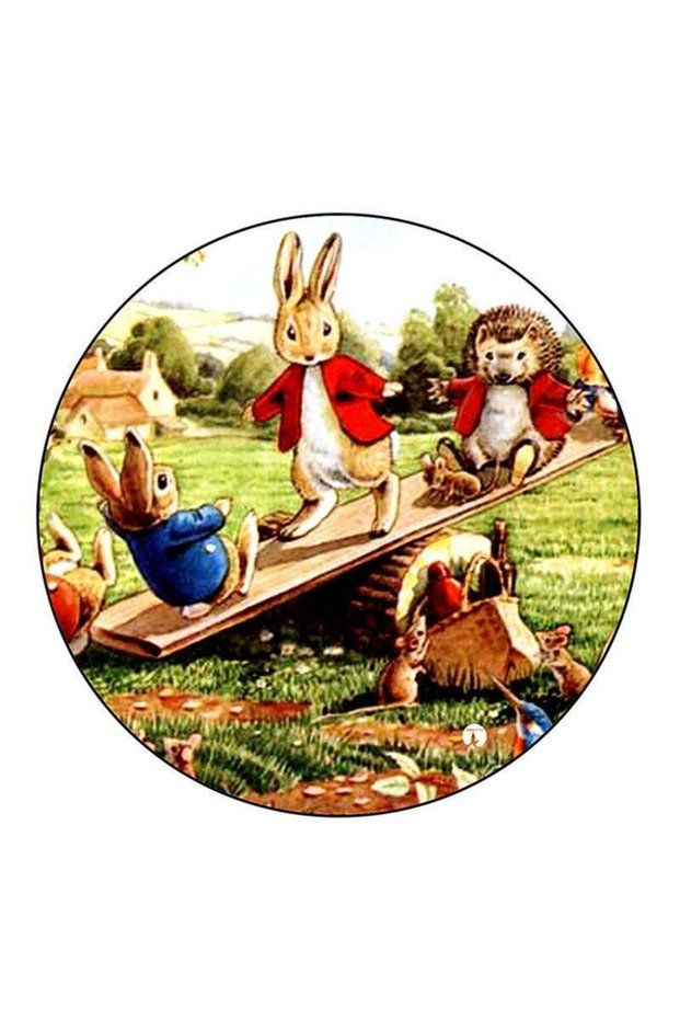 Animals Printed Fridge Magnet Round Multicolour