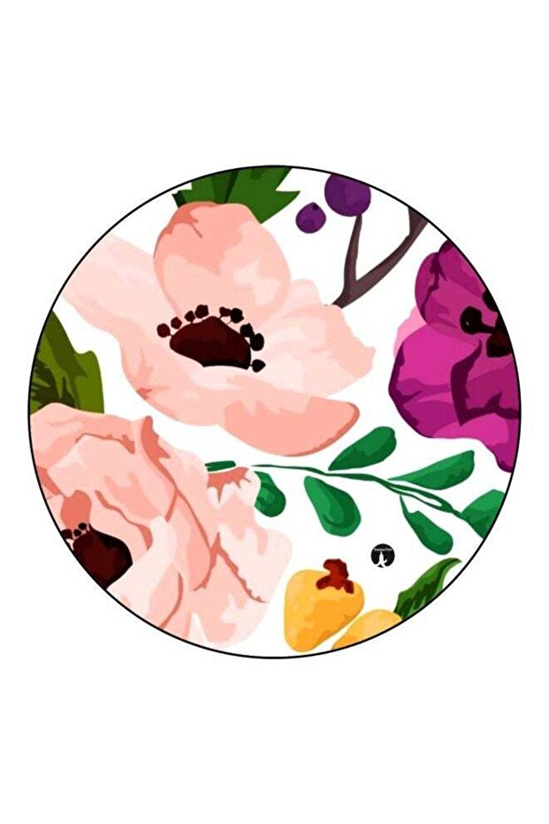 Floral Printed Fridge Magnet Pink/White/Green 5.5cm
