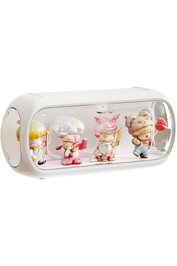 Display Case for Figures Long Style, Clear Acrylic Storage Box with Magnetic Door for labubu, Pop M