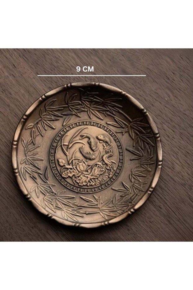 Handcrafted Metal Bronze Vintage Coaster | Aromatherapy Candle Holder | Candle Mat | Festive Weddin