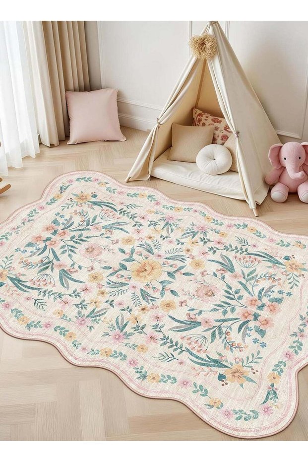 French Country Vintage Floral Bedroom Living Room Area Rug 80x120 cm