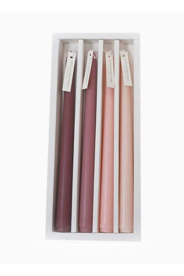25cm Gradient Pink Taper Candles - 2.2cm Diameter Elegant Slim Dinner Candles for Home Decor, Weddi