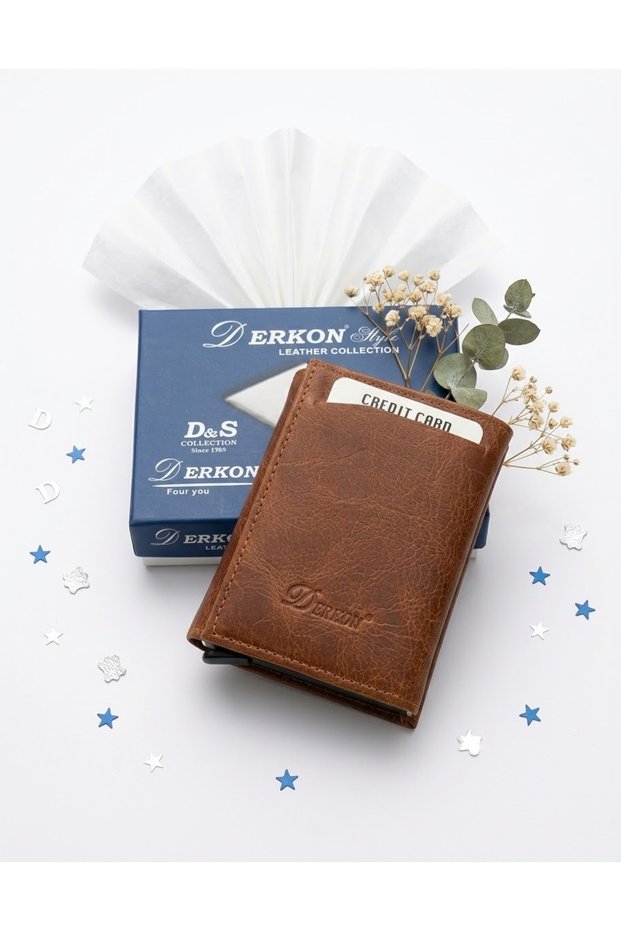 Crayz Leather Mechanism Unisex Wallet Card Holder