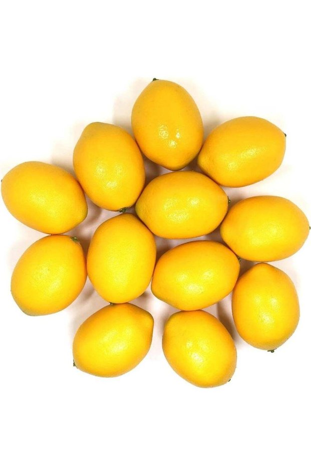 Artificial Lemons Fake Fruit, 12 Pieces Lifelike Yellow Simulation for Decor