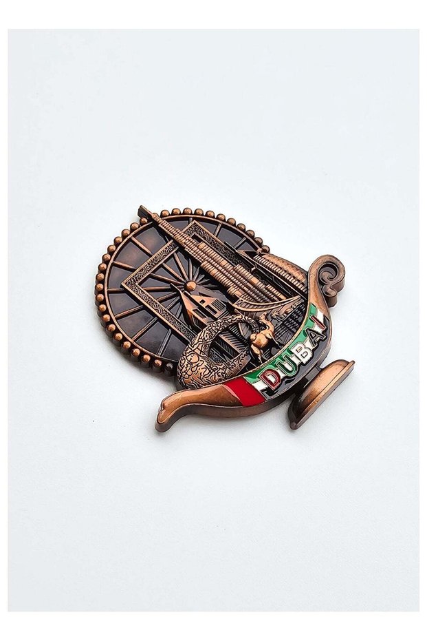 Dubai Iconic Landmarks Magnet Copper color Metal Souvenir | Gift, Keepsake, Travel Memories & Corpo