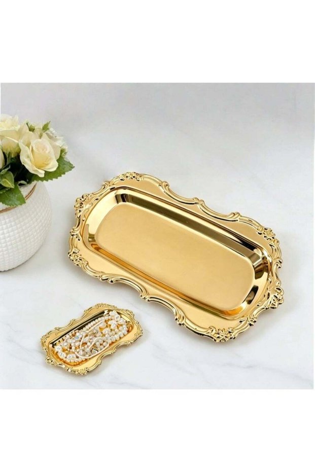 1 antique gold iron decorative jewelry tray, antique jewelry tray, perfume storage tray, suitable f