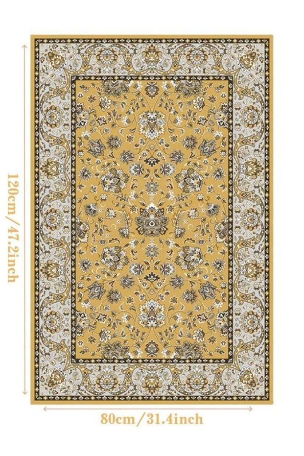Retro Persian Style Area Rug, Anti‑Slip, Stain Resistant, Washable Soft Carpet for Living Room, Cof
