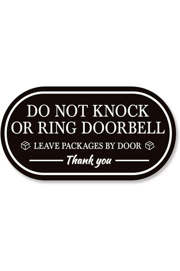 Do Not Knock or Ring Doorbell Sign Acrylic Self-Adhesive Waterproof Do Not Knock Leave Packages Her