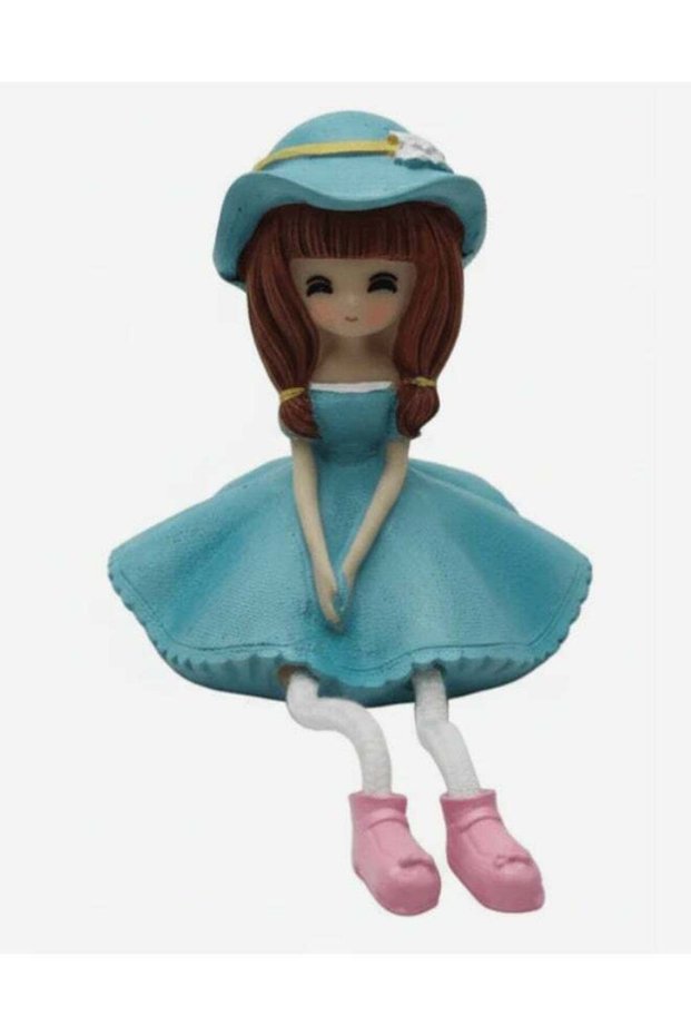 AKDC Stylish Polyresin Girl Figurine – Contemporary Blue Decorative Showpiece for Shelf & Table Déc