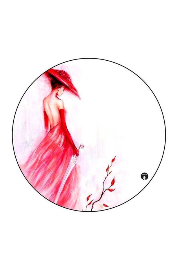 The Girl Printed Fridge Magnet Pink/White 5.5 x 5.5cm
