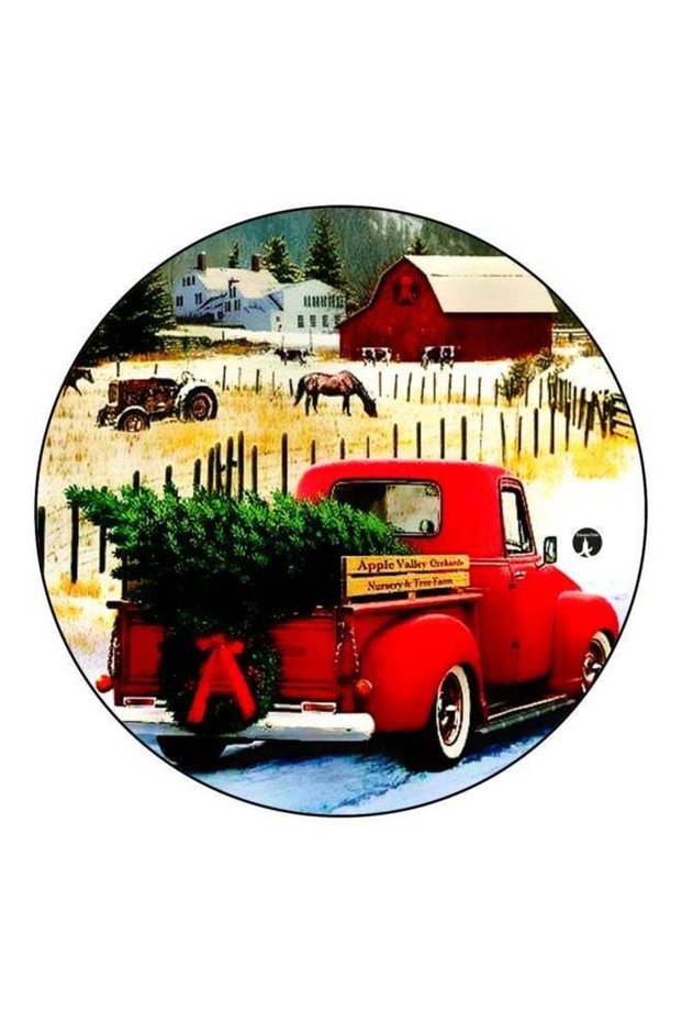 Car Printed Fridge Magnet Red/Green/White 5.5cm