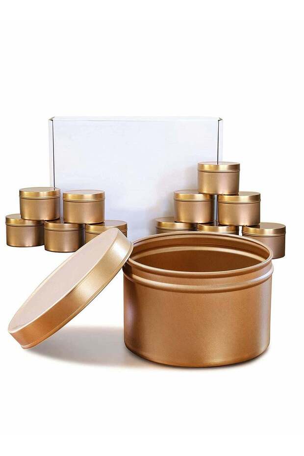 DIY Candle Making Kit with Empty Tinplate Storage Jars and Tins for Crafts Gifts and Treasures 12 P