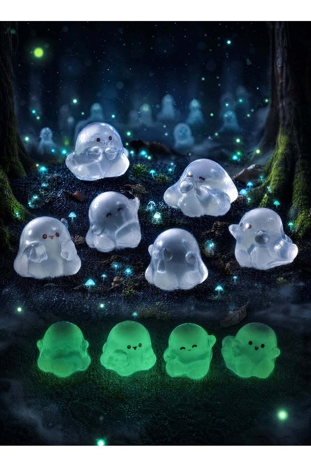20 Pcs Luminous Ghost Figures Glowing at Night Action Figure Mini Micro Landscape Miniatures Hallow