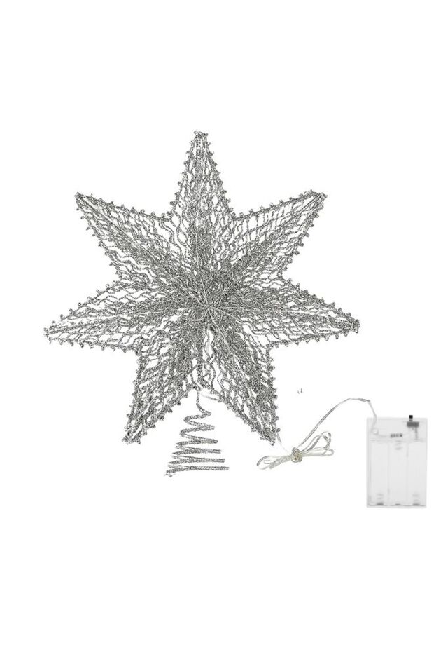 Star Treetop Light, Battery Powered Decorative Light Heptagon-Shaped Tradition Tree Ornament for Ho