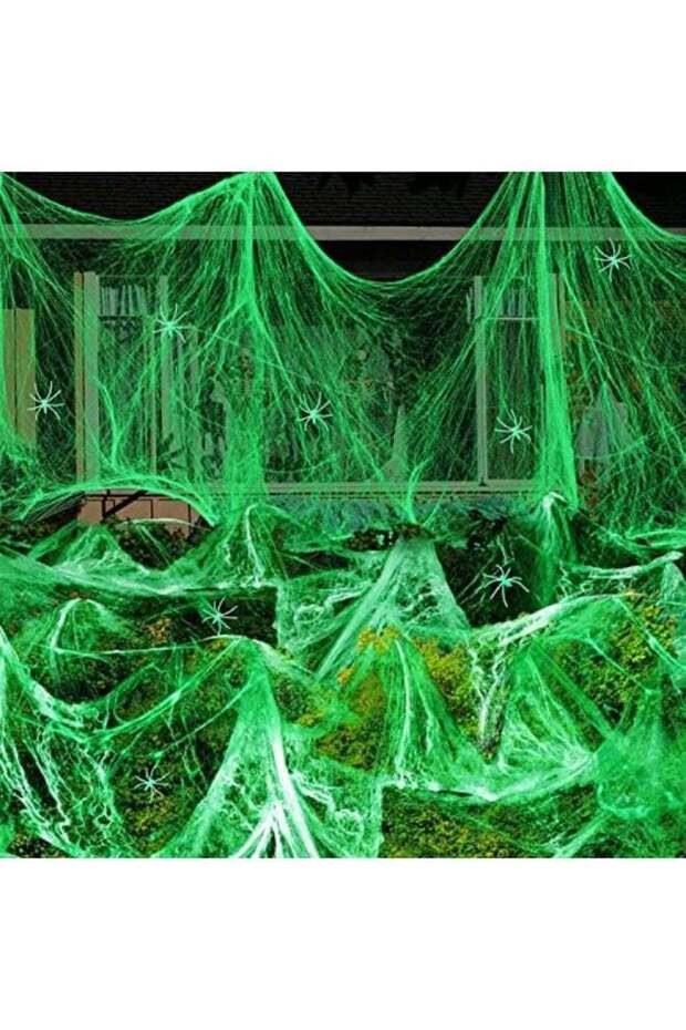 Halloween Stretchy Spider Web Halloween Decorations with 60 Extra Fake Spiders,1000 sqft Spooky Str