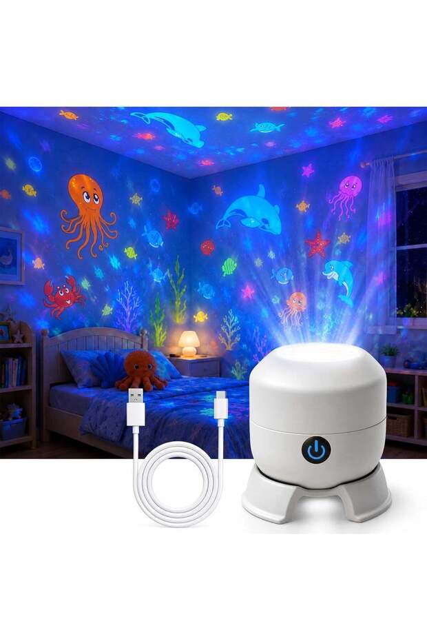 Dynamic Rotating LED Projector Light, Ocean Starry Sky Projector
