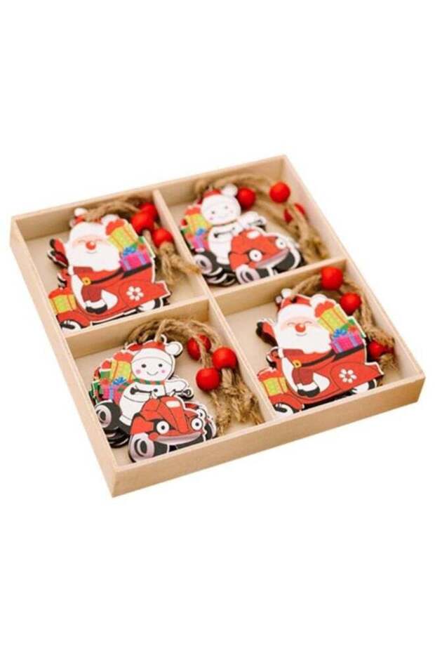 Wooden Ornaments - Perfect for Indoor and Outdoor Use (12 Pendants)