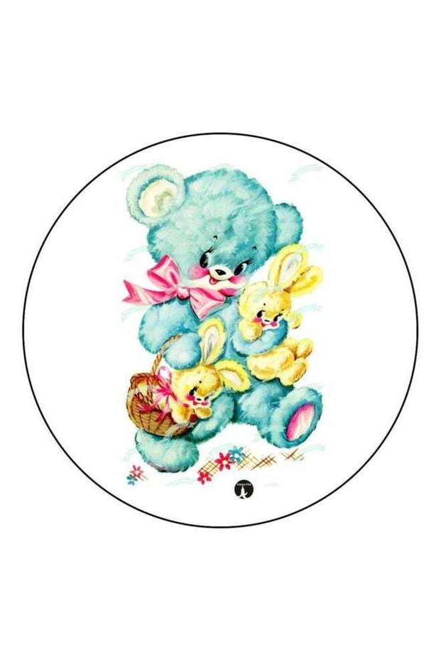 Teddy Bear Themed Fridge Magnet Blue/Yellow/Pink 5.5cm