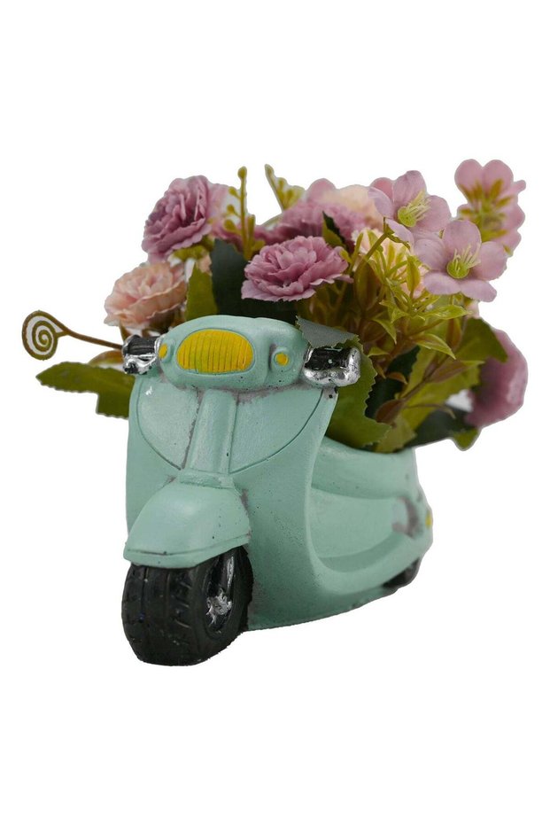 Ceramic Bike With Flowers, Summer Decoration Ideas, Small Floral Antiques For Home Décor, Ceramic A