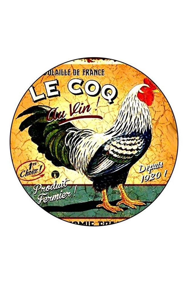 Le Coq Printed Fridge Magnet Yellow/Green/Red 5.5cm