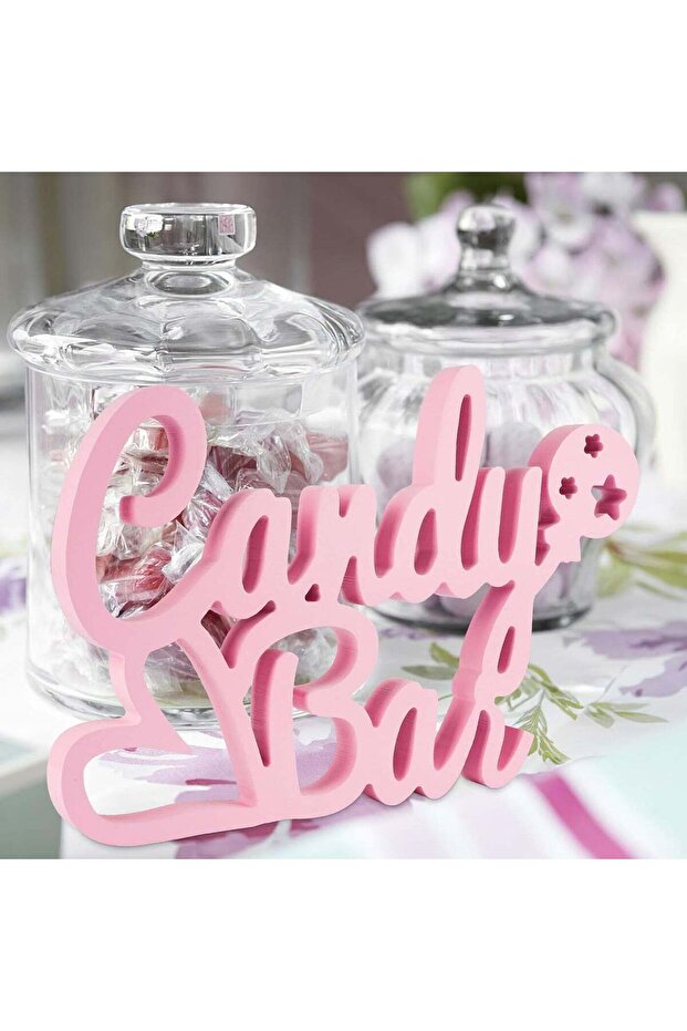 Pink Candy Bar Decorative Wood Sign for Weddings and Birthdays