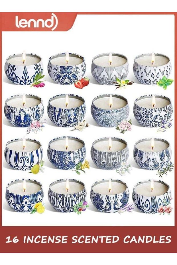 16 pack Scented Candles Gift Set,Natural Soy Wax Jar Candle,Candles for Home Scented,Aromatherapy,B