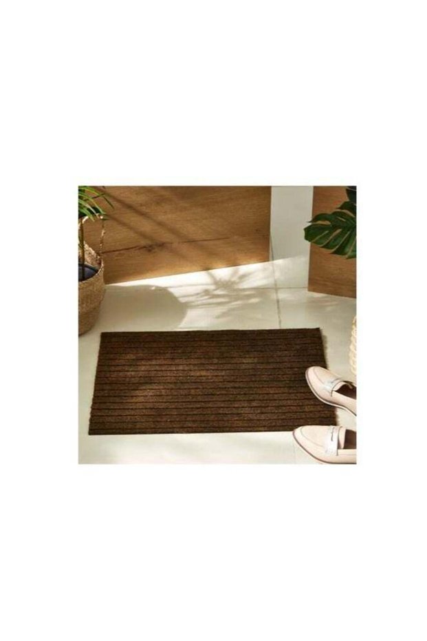 Striped Doormat Brown 60 x 40cm