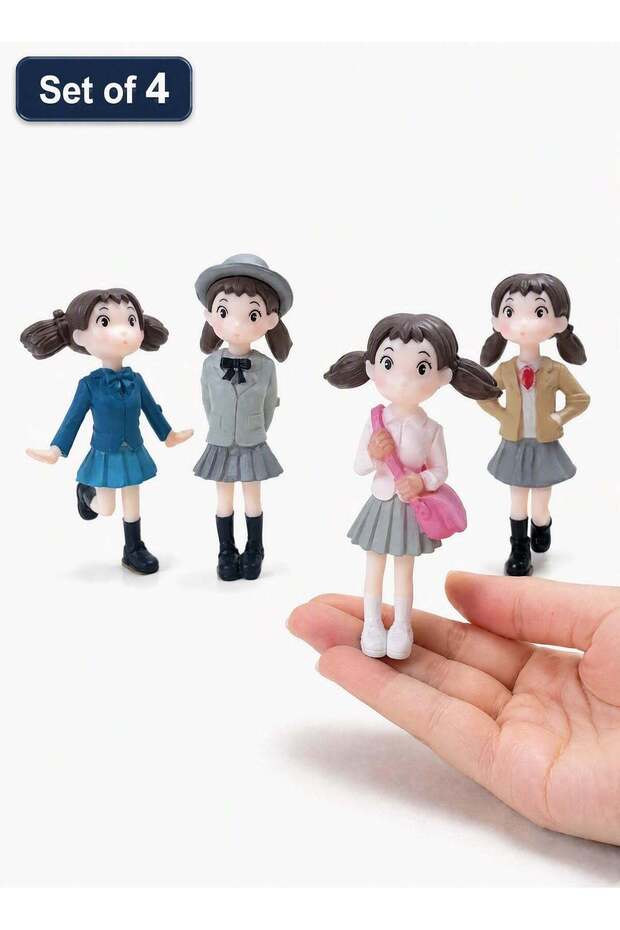 4-Piece Mini Cartoon Student Figure