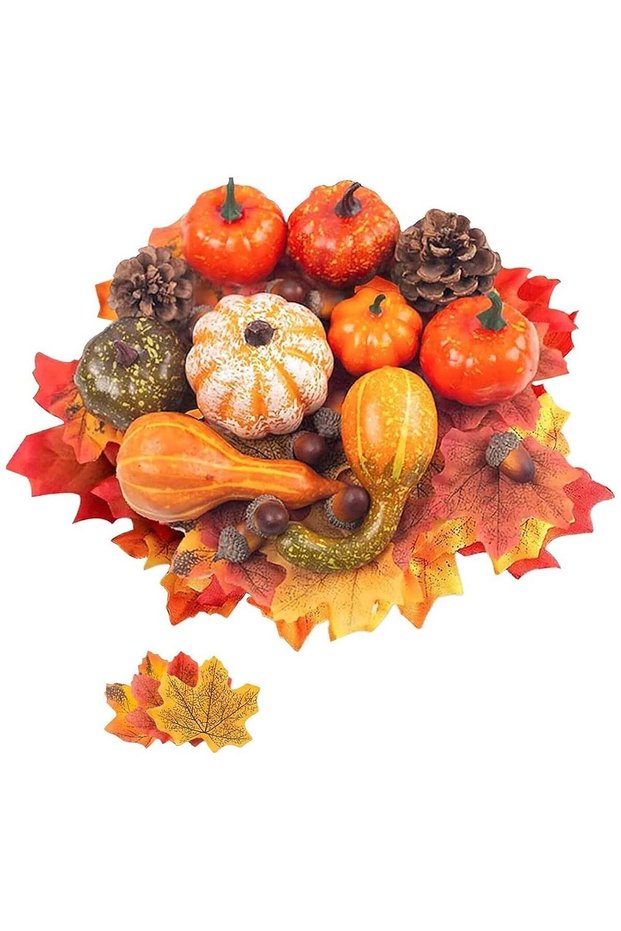 Artificial Pumpkins Gourds Home Decoration Set 50PCS Pumpkins Decoration Harvest Decoration 30 Fake