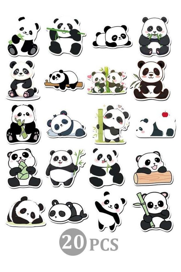 20 Pcs Multipurpose Cute Panda Decorative Fridge Magnets, Eco-Friendly ABS Strong Neodymium Magnet