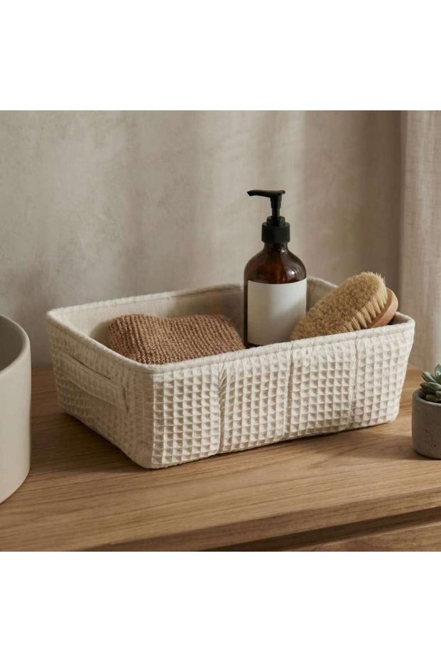 Milos Pique Waffle Storage Tray 36x24x10cm - Natural - 262PSF9900040