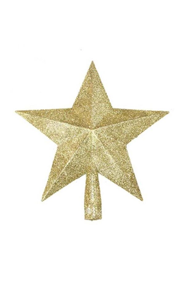 1pcs Gold Glitter Christmas Tree Topper Star 5-Pointed Shimmering Star Tree Topper for Large to Sma