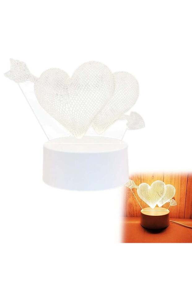 Heart & Arrow 3D LED Lamp Elegant White Night Light