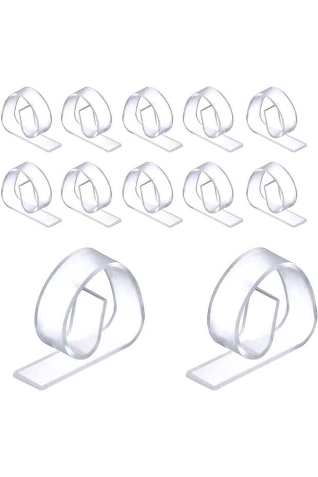 12 Pack Clear Tablecloth Clips, Plastic Table Cover Clamps for Picnic and Party, Reusable Tableclot