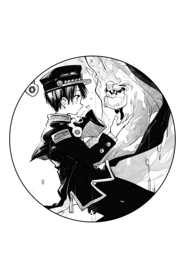Anime Printed Fridge Magnet Black/White