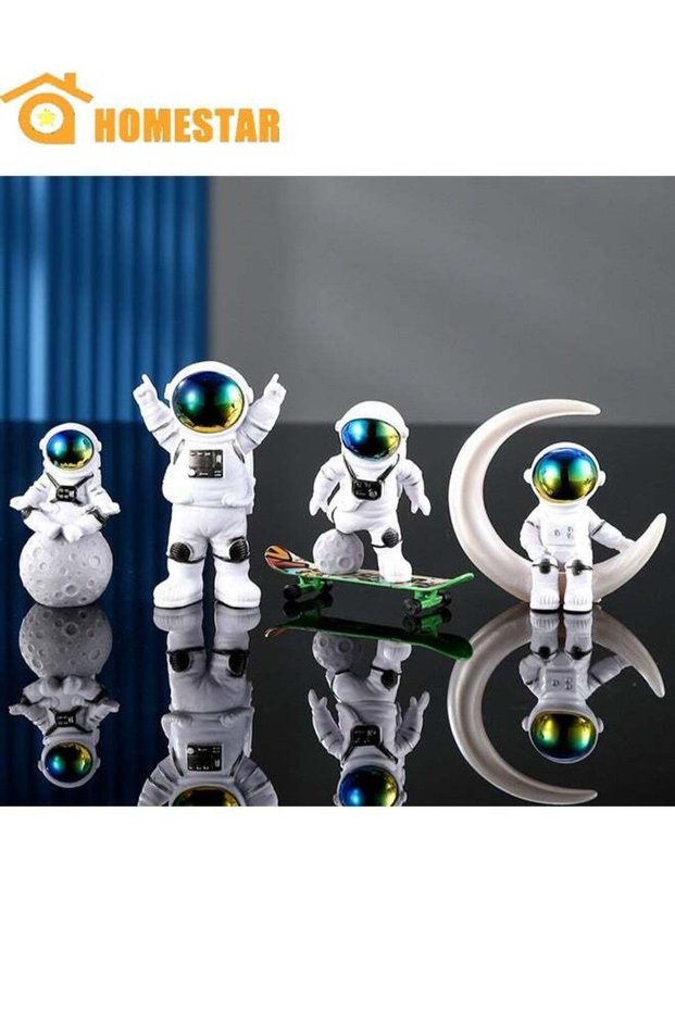 4 Pack Creative Astronaut Decoration, Astronaut Statue, Astronaut Statue Model For Astronaut Model