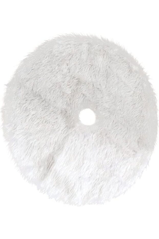 Long Haired Plush Tree Skirt Home Decor White