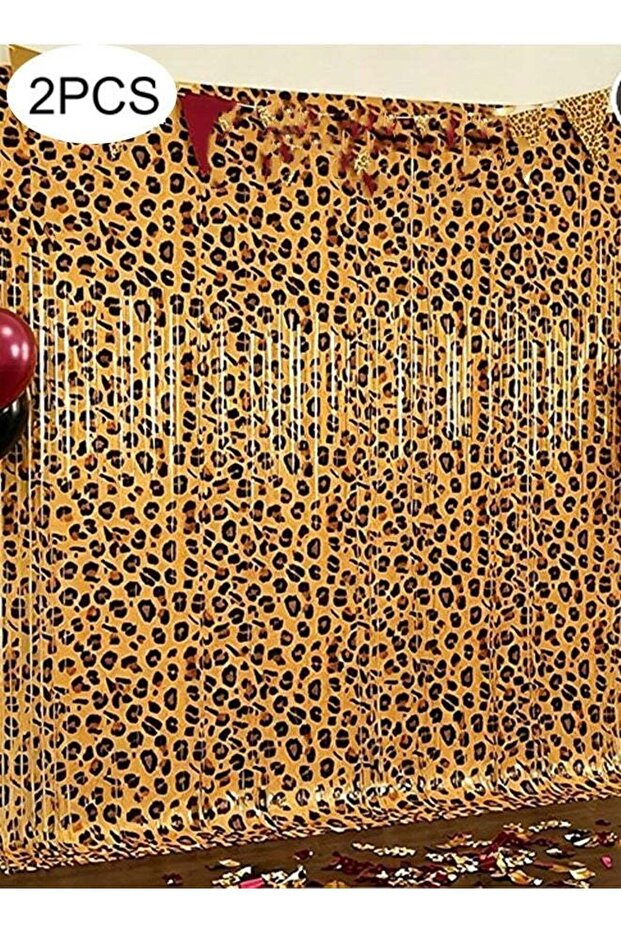 2-piece Cheetah Print Birthday Decorations, Leopard Print Party Decorations, Jungle Safari Bachelor