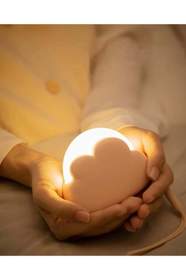 Portable LED Night Light, Cute Cloud Mini Desk Lamp, Rechargeable Kids Night Light for Camping (Pin